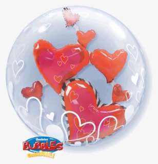 Transparent Floating Hearts Png - Double Heart Bubble Balloon, Png Download, Free Download