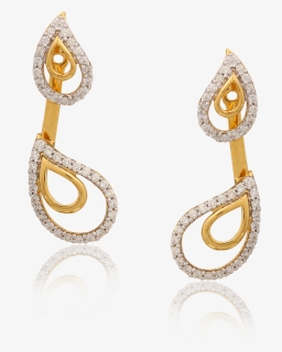 Trendy Twin-paisley Diamond Earring - Earrings, HD Png Download, Free Download