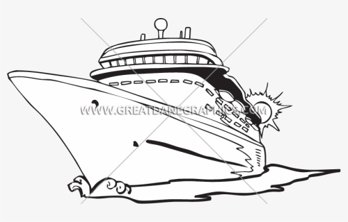 Cruise Clipart Black And White - Cruiseferry, HD Png Download, Free Download