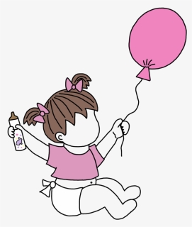Transparent Water Balloon Clipart - Baby With Balloons Png, Png Download, Free Download