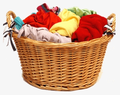 Laundry Basket With Clothes Png, Transparent Png, Free Download