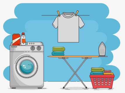 Washing Machine With Clothes Vector, HD Png Download, Free Download