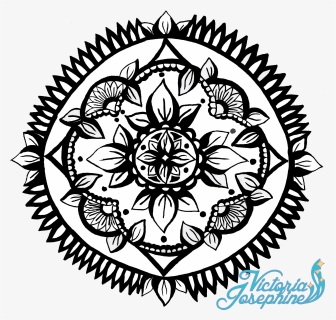 Henna Lotus Mandala Designs Photo - Black On White Lotus Mandala Design, HD Png Download, Free Download