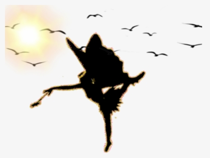 #fairy #faerie #silhouette #birds #sun - Silhouette Clipart Fairy Picking Flower, HD Png Download, Free Download