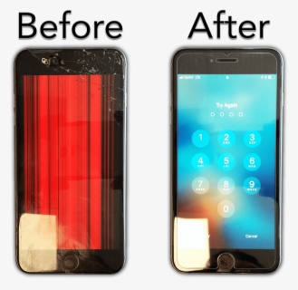 Transparent Broken Iphone Png - Iphone Screen Replacement Before After, Png Download, Free Download