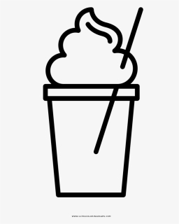 Frappe Coloring Page - Ice Cream Cup Coloring Page, HD Png Download, Free Download