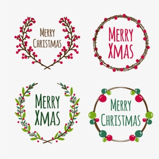 Vector Laurel Christmas - Christmas Wreath Vector Free, HD Png Download, Free Download