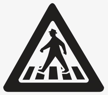Black Pedestrian Safety Sign Pattern - Sign Pedestrian Crossing, HD Png Download, Free Download