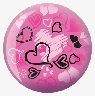 Brunswick Hearts Glow Viz A Ball , Png Download - Womens Bowling Ball, Transparent Png, Free Download