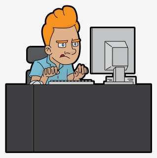 Animated Boy With Computer Png, Transparent Png, Free Download