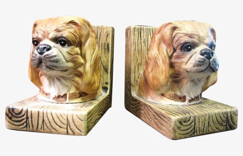 Pair Of Dog Head Ceramic Bookends - Tibetan Spaniel, HD Png Download, Free Download
