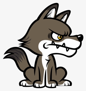 Free Dog Cartoon Clipart Black And White Download Big - Cartoon Big Bad Wolf, HD Png Download, Free Download