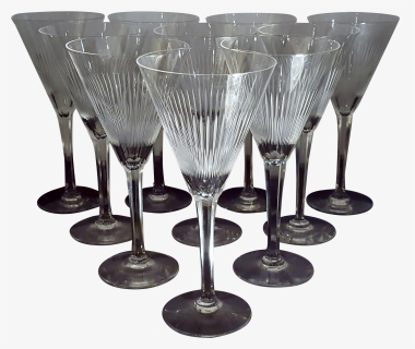 Mid Century Starburst Cut Crystal Champagne Flutes - Martini Glass, HD Png Download, Free Download