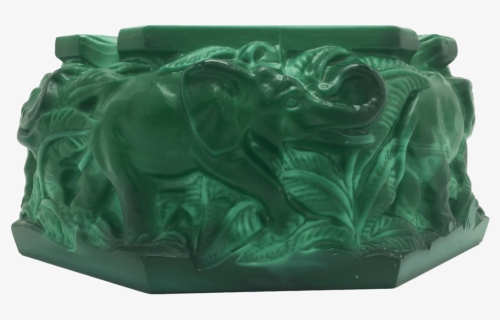 Malachite Elephant Ashtray In The Style Of Schlevogt - Indian Elephant, HD Png Download, Free Download