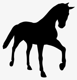 Horse Young Black Silhouette In Perspective Comments - Perspective Silhouette, HD Png Download, Free Download