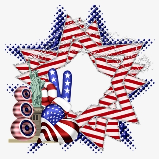 Christmas Decoration Flag Of The United States Clip - 4th Of July Png Frame, Transparent Png, Free Download