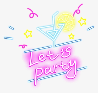 #letsparty #neonlight #luminous #neon #lighting #light - Graphic Design, HD Png Download, Free Download
