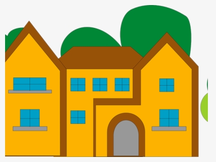 Hotel Clipart Library Building - Building House Tree Clipart, HD Png Download, Free Download