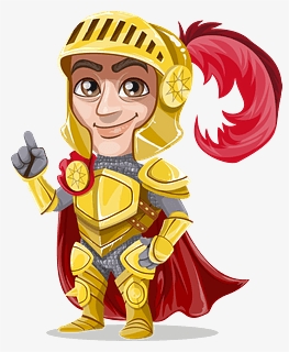 Knight In Golden Armor Clipart - Animated King And Prince, HD Png Download, Free Download