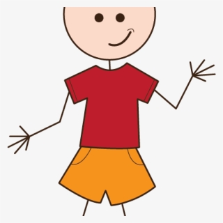 Clipart Boy Stick Figure - Stick Figure Boy Cartoon Transparent Background, HD Png Download, Free Download
