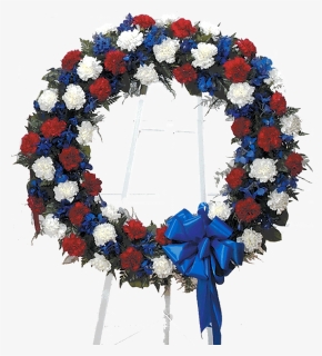 Red White & Blue Standing Wreath - Wreaths Red White And Blue, HD Png Download, Free Download