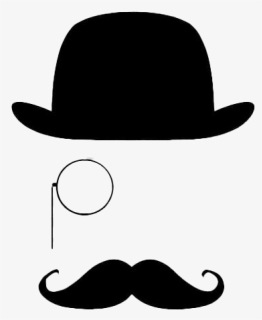 Mustache Bowler Hat Transparent Background Png - Top Hat Monocle Vector, Png Download, Free Download