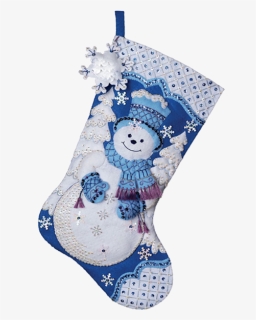 Blue Christmas Stocking Png, Transparent Png, Free Download