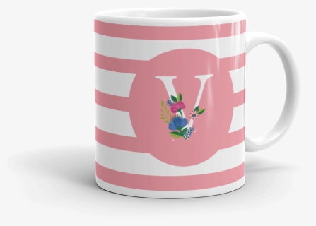 Spring Blossom Letter V Mug - E Letter On Mug, HD Png Download, Free Download
