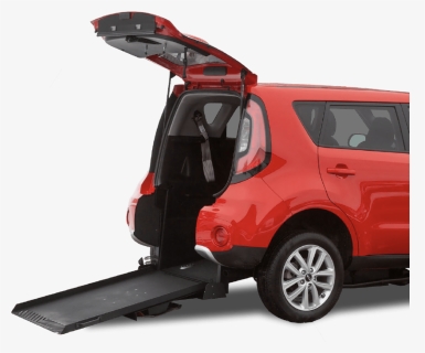 A Red Wheelchair Accessible Car Showing An Open Trunk - Compact Sport Utility Vehicle, HD Png Download, Free Download