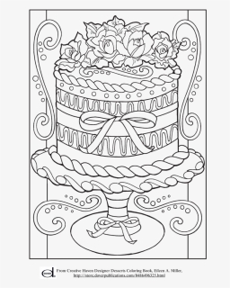 Adult Coloring Birthday Pages , Png Download - Realistic Cake Coloring Pages, Transparent Png, Free Download