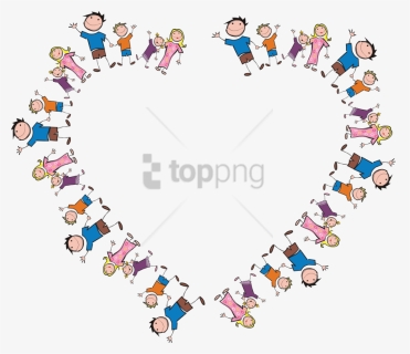 Free Png Freeof A Heart Frame Made Of Stick Family - Family Heart Clipart, Transparent Png, Free Download