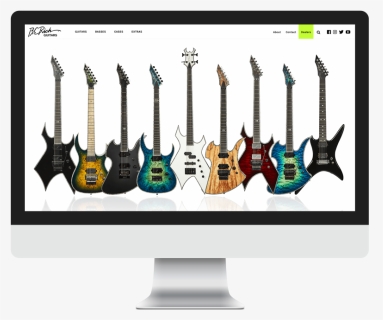 Bc Rich Website Displayed On Desktop Computer" - New Bc Rich Guitars, HD Png Download, Free Download