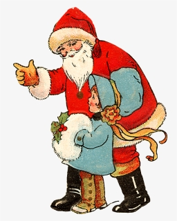 Zibi Vintage Scrap Father Christmas, Retro Christmas, - Christmas Cartoon Vintage, HD Png Download, Free Download