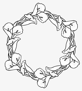 Black Amp White Free Clip Art Images Advent Wreath - Transparent Flower Wreath Black And White, HD Png Download, Free Download