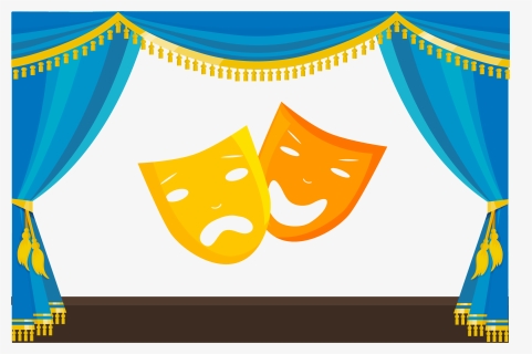 Transparent Stage Curtains Png - Stage Curtains Blue Clipart, Png Download, Free Download