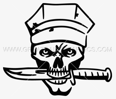 Clip Royalty Free Library Marine Skull - Skull Marine Corps Drawings, HD Png Download, Free Download