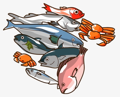 Seafood Fishes Clipart - 魚介 類 イラスト フリー, HD Png Download, Free Download