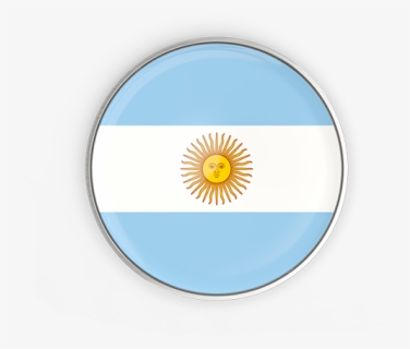 Round Button With Metal Frame - Argentina Flag Circle Png, Transparent Png, Free Download