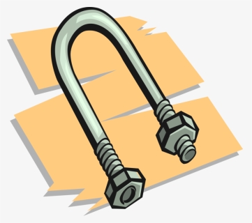 Vector Illustration Of U-bolt With Screw Threads On - Flashlight Clipart, HD Png Download, Free Download
