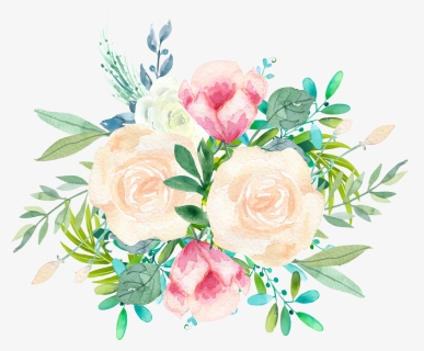 #watercolor #flowers #roses #floral #bouquet #bunch - Happy Birthday Cake Watercolour, HD Png Download, Free Download