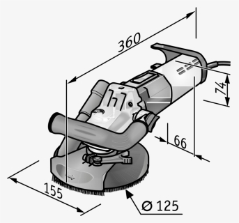 Product Drawing Ld 15 10 125 R, Kit Turbo Jet Zoom - Grinder, HD Png Download, Free Download