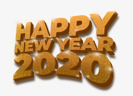 #happynewyear #2020 #glitter #gold #3d - Paper, HD Png Download, Free Download