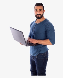 My Tampa It - Man Standing With Laptop Png, Transparent Png, Free Download