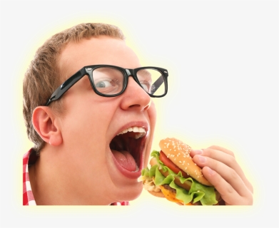 Nurdeatingburger2 - Eating, HD Png Download, Free Download
