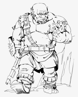 Ogre By Ladyofhats - Ogre Warrior Line Art, HD Png Download, Free Download