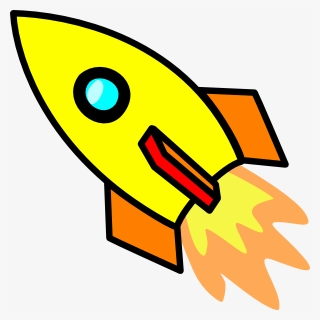 Cartoon Rocket Ship Clipart - Yellow Rocket Clipart, HD Png Download, Free Download