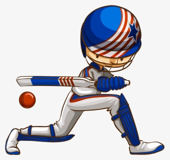 Cartoon Cricket Ball And Bat , Png Download - Cartoon Drawing Of A Cricket Sport, Transparent Png, Free Download