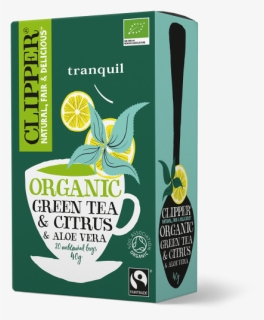 Organic Fairtrade Green Tea & Citrus & Aloe Vera - Clipper Lemon Green Tea, HD Png Download, Free Download