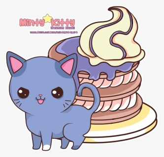Pancakes, Kitty, Kawaii, Cuddle Cat, Kitten, Kawaii - Drawing, HD Png Download, Free Download