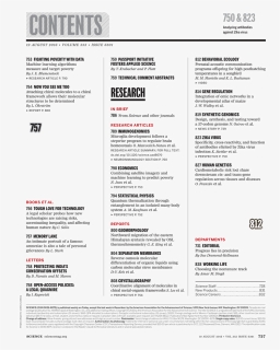 Science Magazine Contents Page, HD Png Download, Free Download